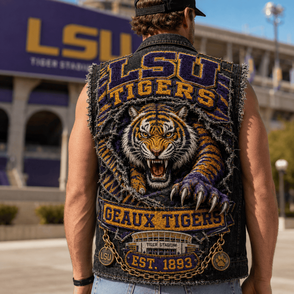 LSU PREMIUM DENIM VEST TTNL