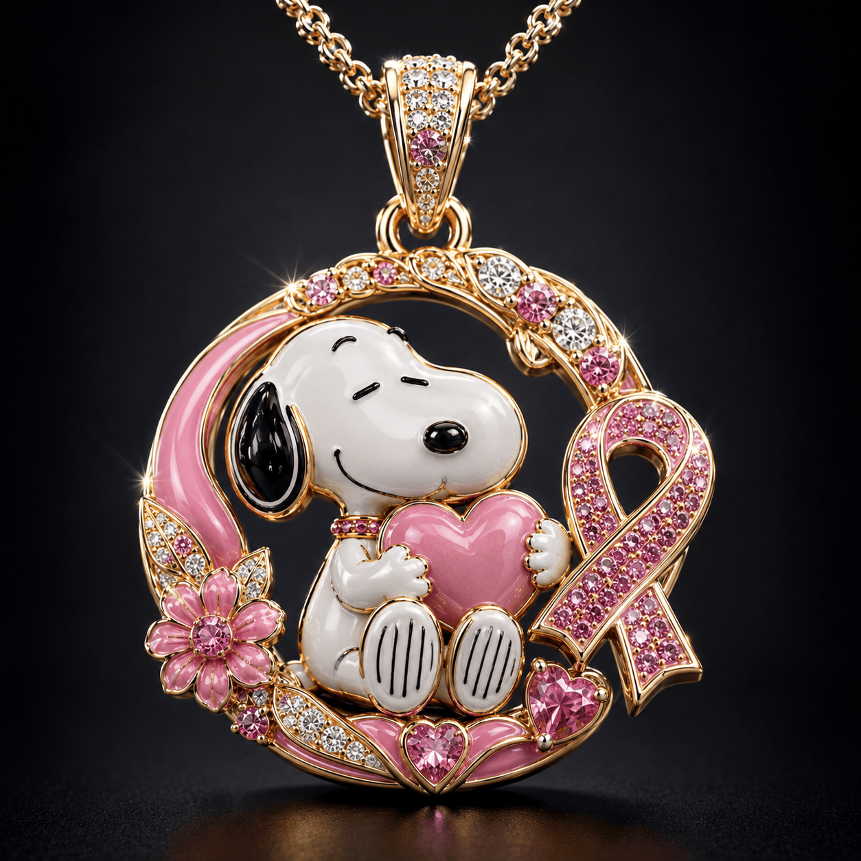 SPNY Solid Gold Chain with Diamond Pendant PDL