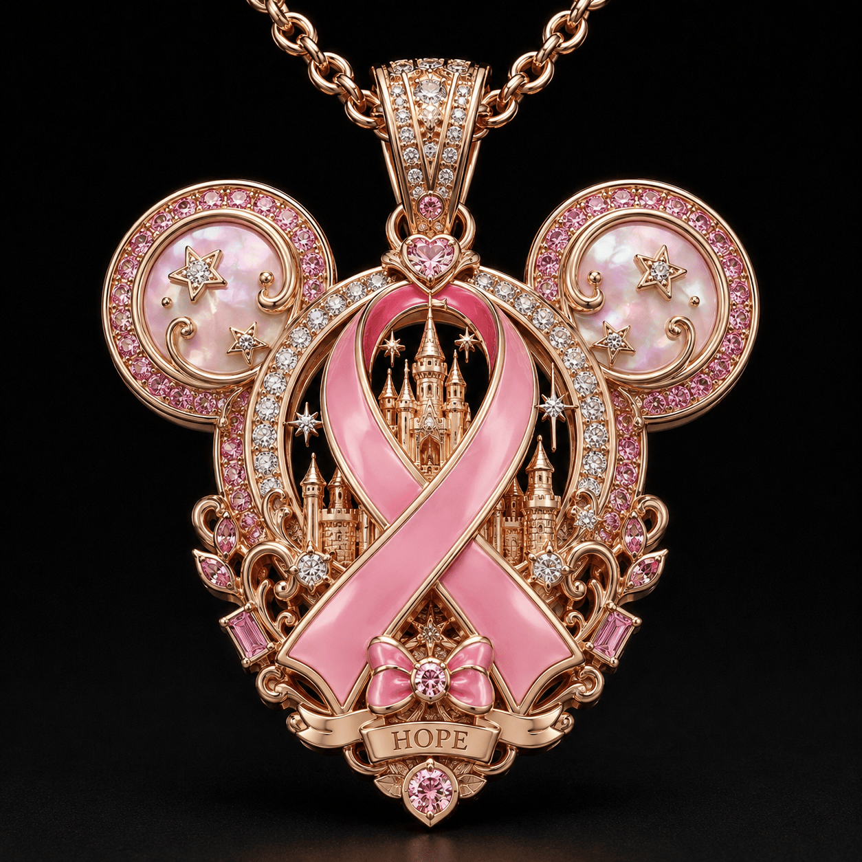 DSN Solid Gold Chain with Diamond Pendant PDL