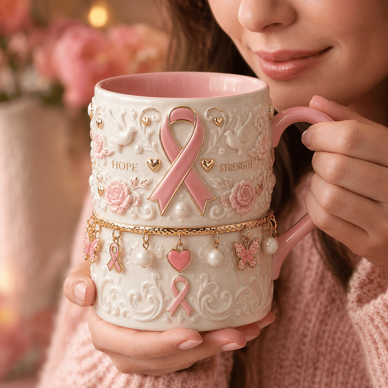 Premium Breast Cancer Awareness Ceramic Mug TNSM