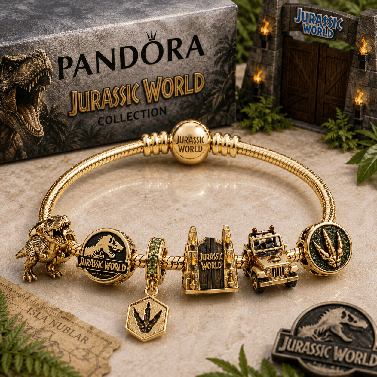JRSW Gold Charm Bracelet Set BMD